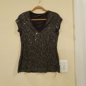 Sequined dark gray shirt